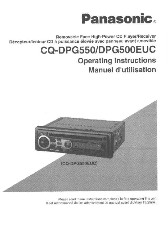 Mode d'emploi PANASONIC CQ-DPG500