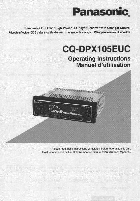 Mode d'emploi PANASONIC CQ-DPX105