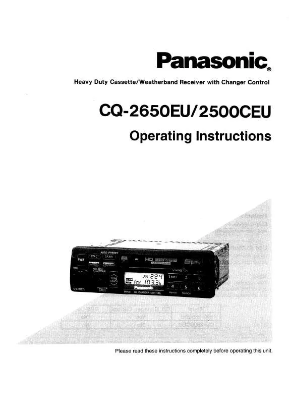 Mode d'emploi PANASONIC CQ-2500CEU