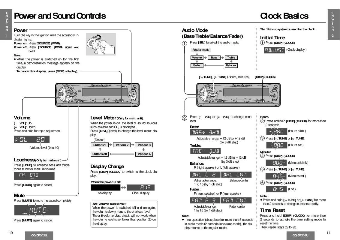 Mode d'emploi PANASONIC CQ-DF202U