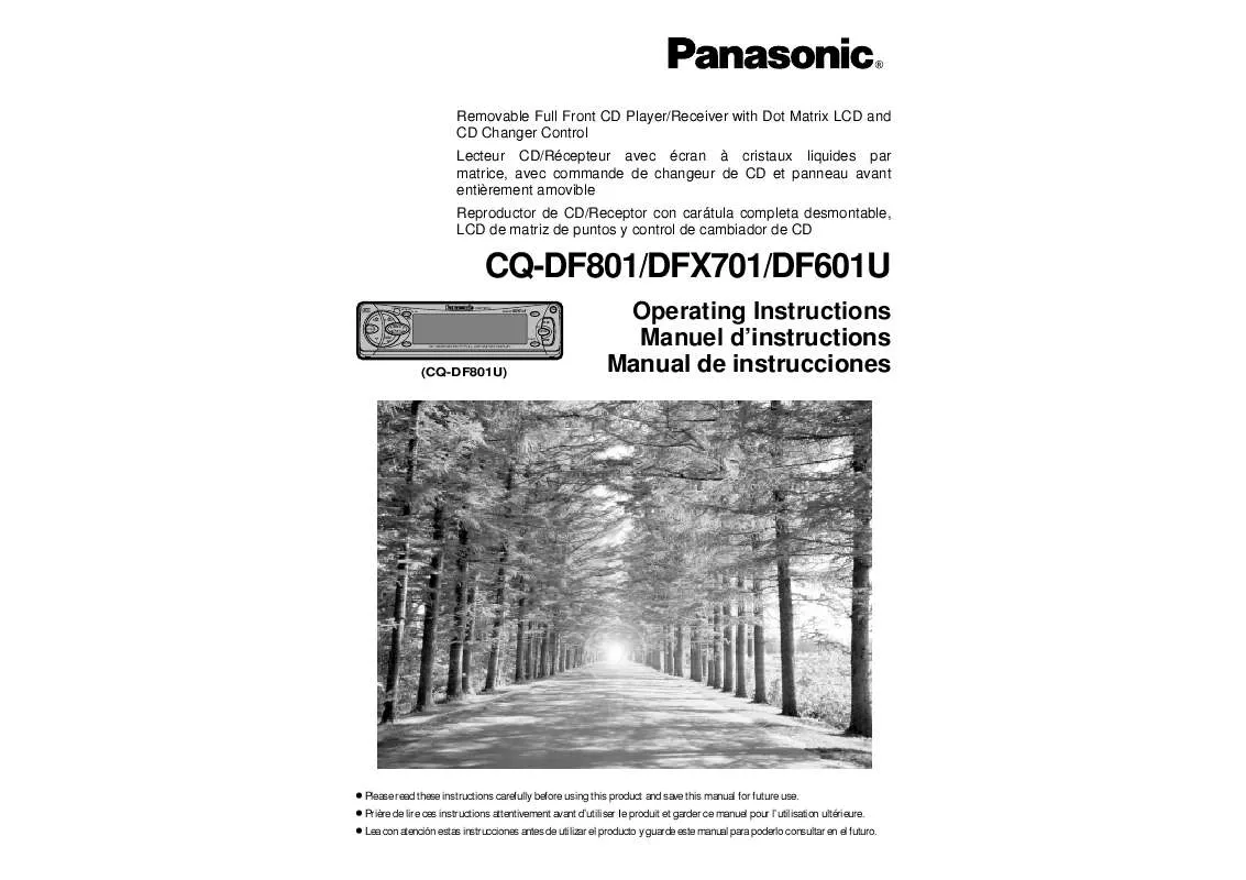 Mode d'emploi PANASONIC CQ-DF601U