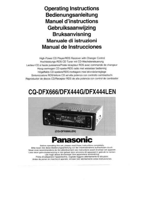 Mode d'emploi PANASONIC CQ-DFX666