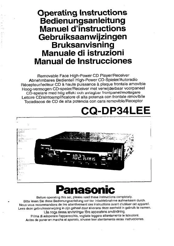 Mode d'emploi PANASONIC CQ-DP34L