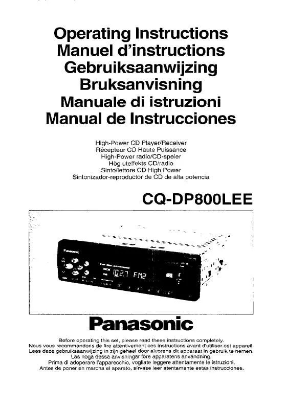 Mode d'emploi PANASONIC CQ-DP800L