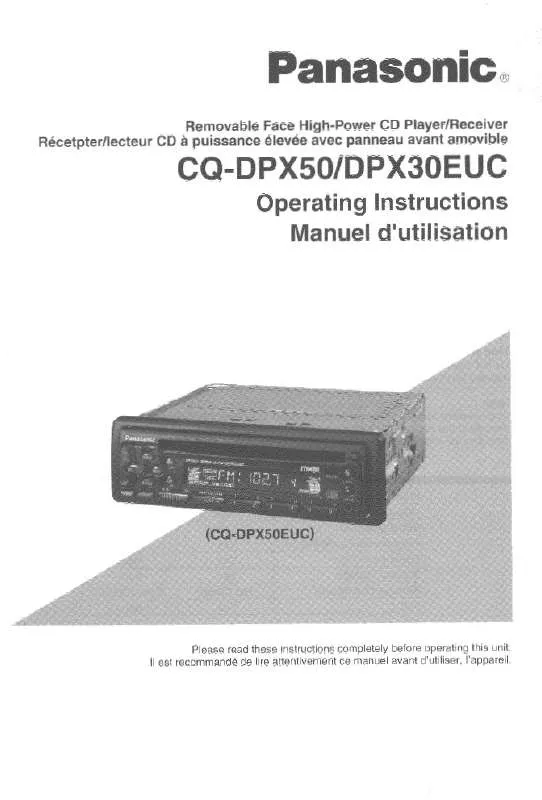 Mode d'emploi PANASONIC CQ-DPX30EUC