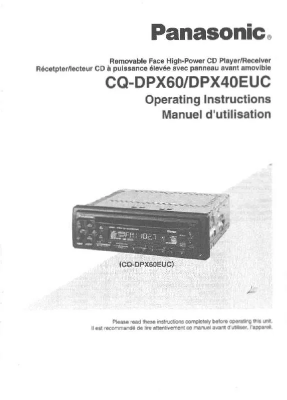 Mode d'emploi PANASONIC CQ-DPX40EUC