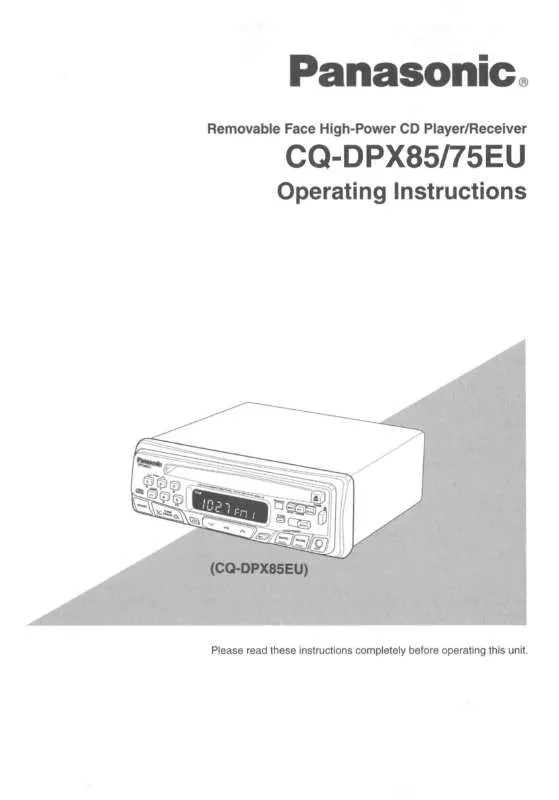 Mode d'emploi PANASONIC CQ-DPX85EU