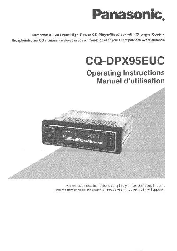 Mode d'emploi PANASONIC CQ-DPX95EUC