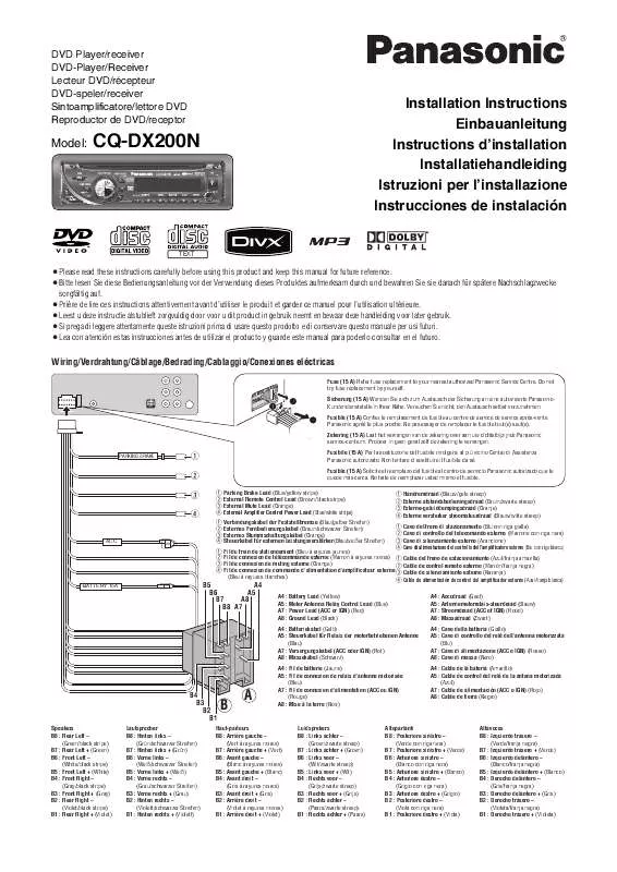 Mode d'emploi PANASONIC CQ-DX200N