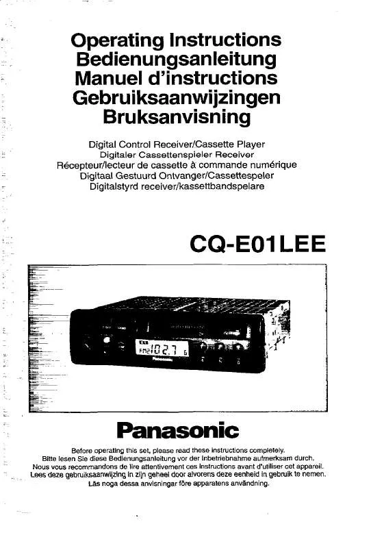 Mode d'emploi PANASONIC CQ-E01L