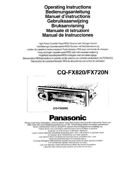 Mode d'emploi PANASONIC CQ-FX820N