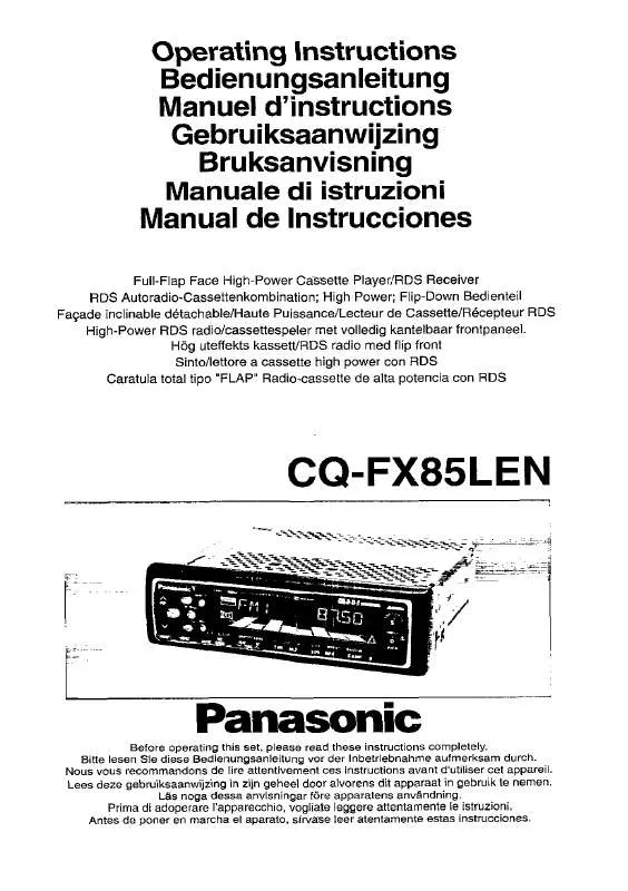 Mode d'emploi PANASONIC CQ-FX85L