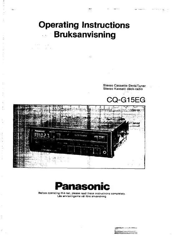 Mode d'emploi PANASONIC CQ-G15E