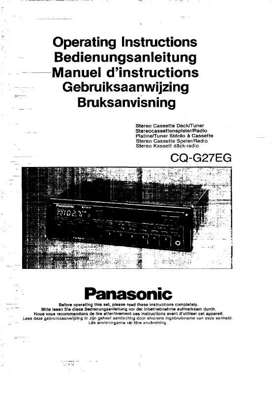 Mode d'emploi PANASONIC CQ-G27E