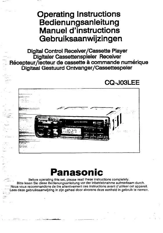 Mode d'emploi PANASONIC CQ-J03L