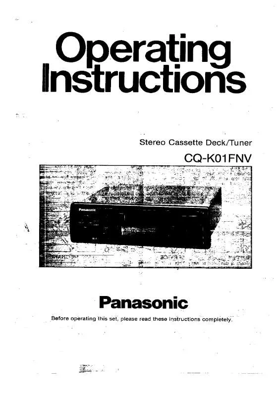 Mode d'emploi PANASONIC CQ-K01F