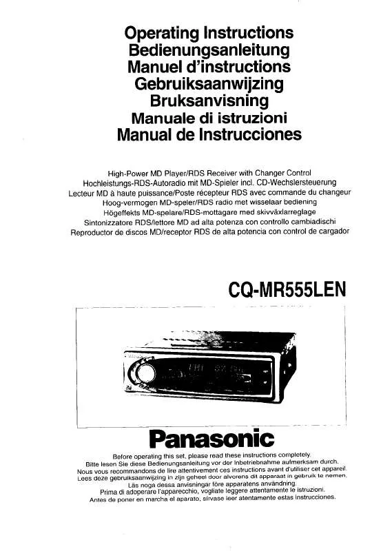 Mode d'emploi PANASONIC CQ-MR555LEN