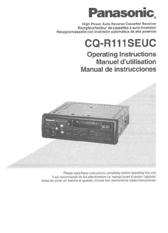 Mode d'emploi PANASONIC CQ-R111SEUC