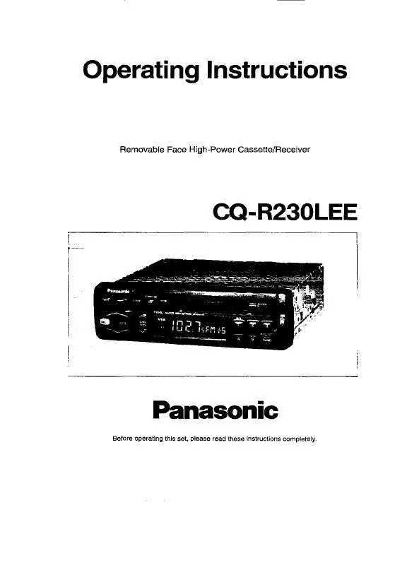 Mode d'emploi PANASONIC CQ-R230L