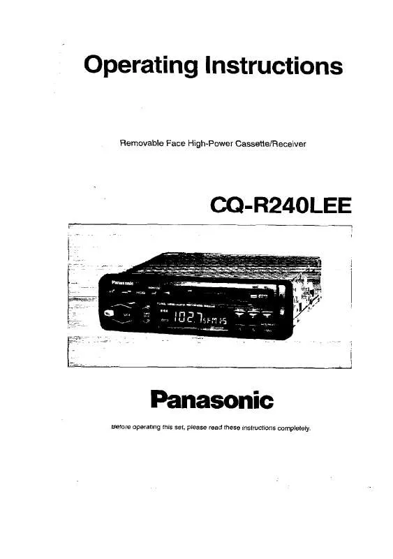 Mode d'emploi PANASONIC CQ-R240L