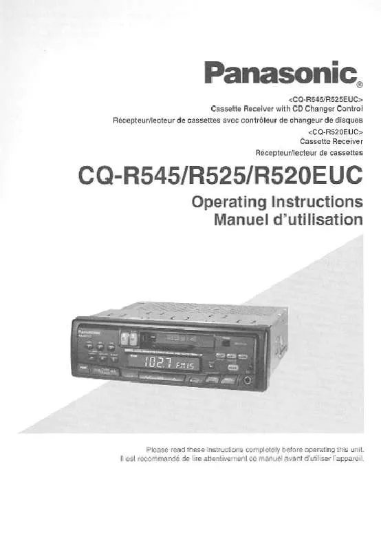 Mode d'emploi PANASONIC CQ-R525EUC