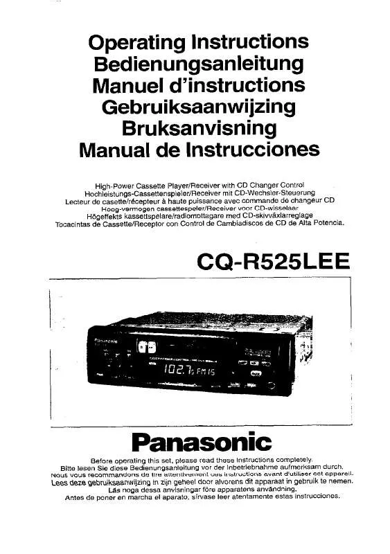 Mode d'emploi PANASONIC CQ-R525L