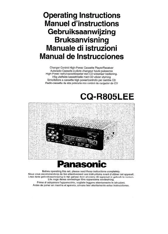 Mode d'emploi PANASONIC CQ-R805