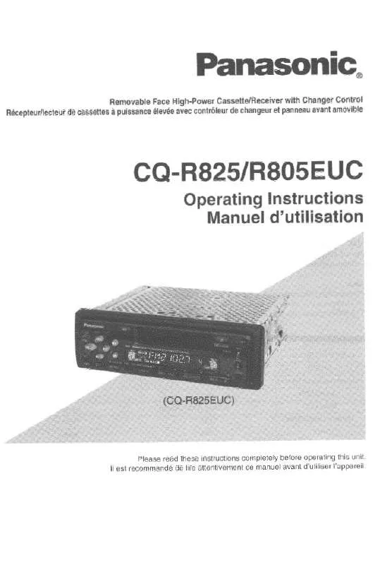 Mode d'emploi PANASONIC CQ-R805EUC