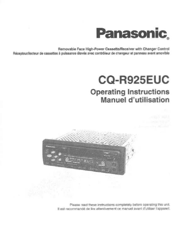 Mode d'emploi PANASONIC CQ-R925EUC