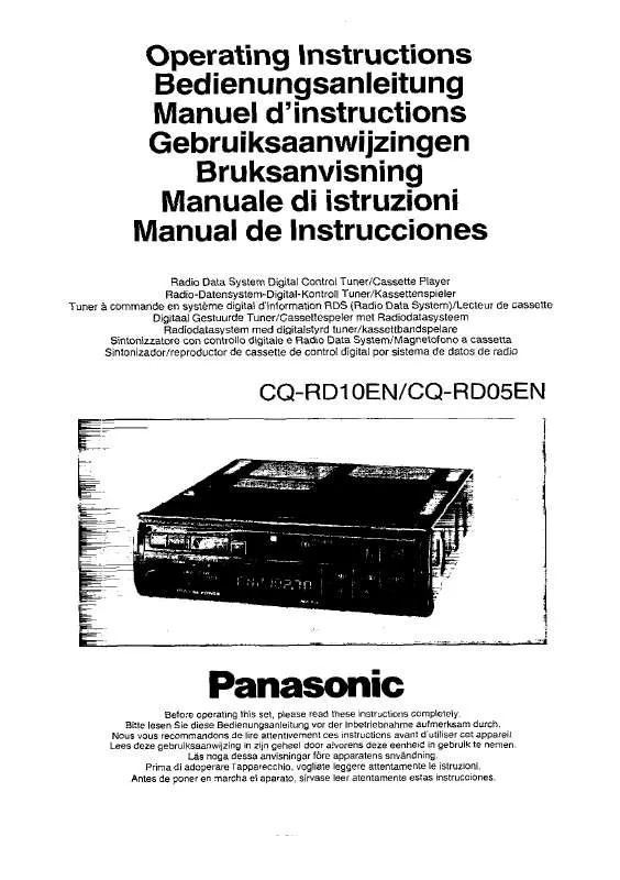 Mode d'emploi PANASONIC CQ-RD10E