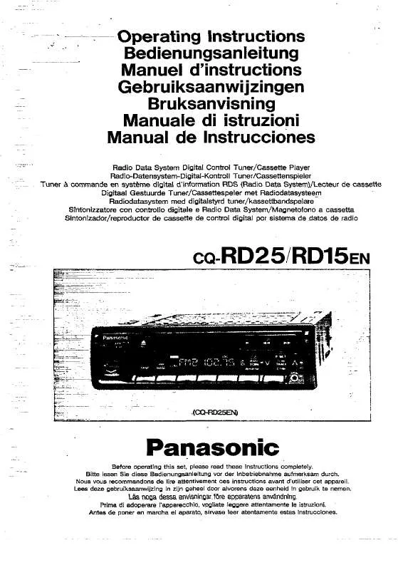 Mode d'emploi PANASONIC CQ-RD25