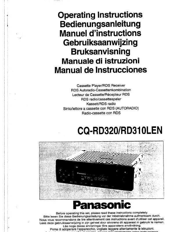 Mode d'emploi PANASONIC CQ-RD320LEN