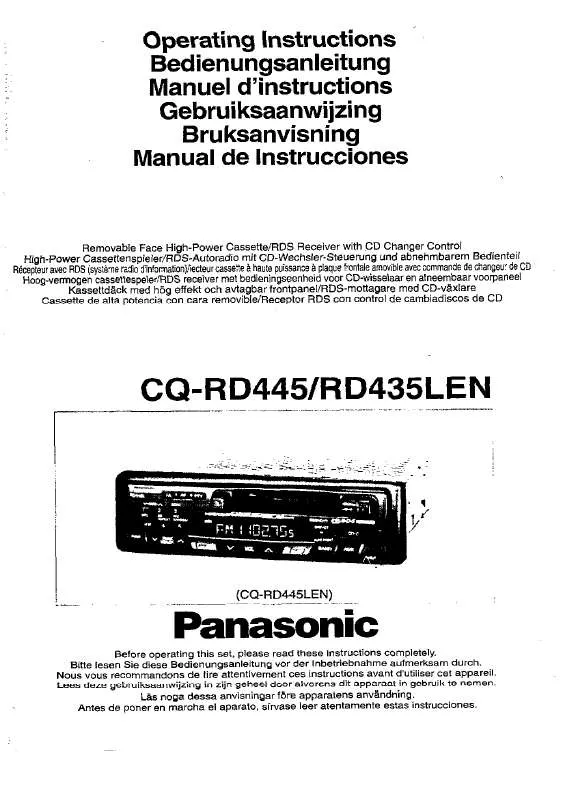 Mode d'emploi PANASONIC CQ-RD435L