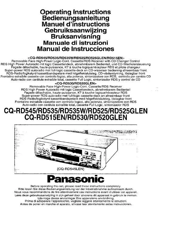 Mode d'emploi PANASONIC CQ-RD520