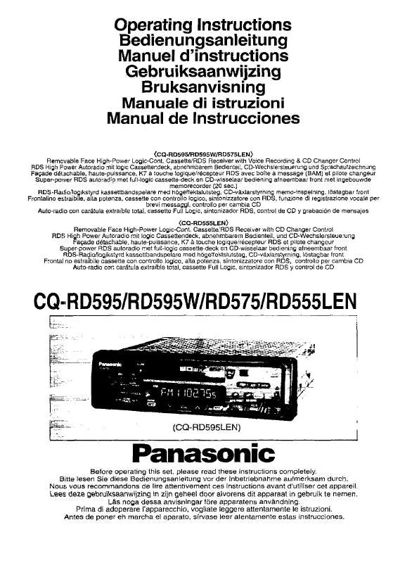 Mode d'emploi PANASONIC CQ-RD595