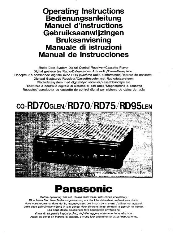 Mode d'emploi PANASONIC CQ-RD70