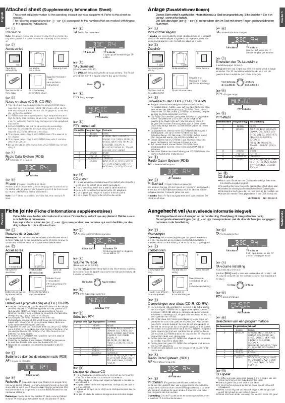 Mode d'emploi PANASONIC CQ-RDP133N