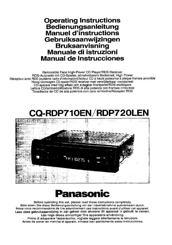 Mode d'emploi PANASONIC CQ-RDP720L