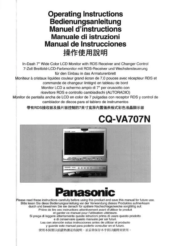 Mode d'emploi PANASONIC CQ-VA707