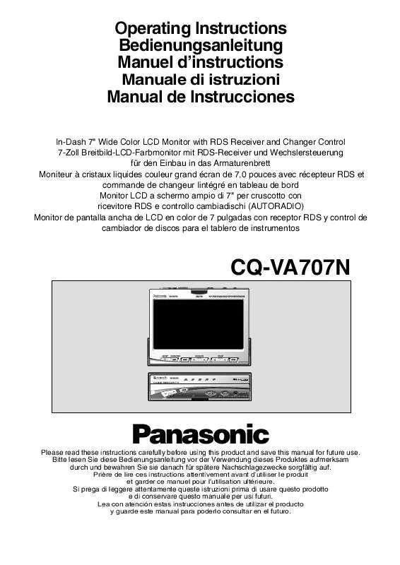 Mode d'emploi PANASONIC CQ-VA707N