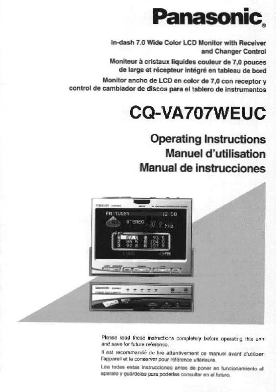 Mode d'emploi PANASONIC CQ-VA707WEUC