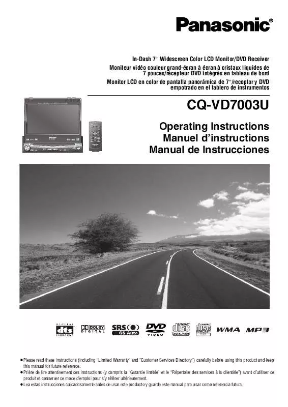 Mode d'emploi PANASONIC CQ-VD7003U