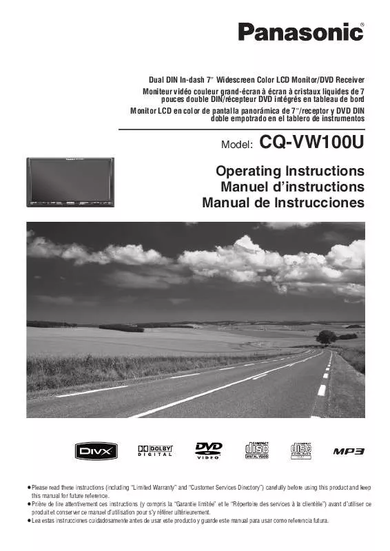 Mode d'emploi PANASONIC CQ-VW100U