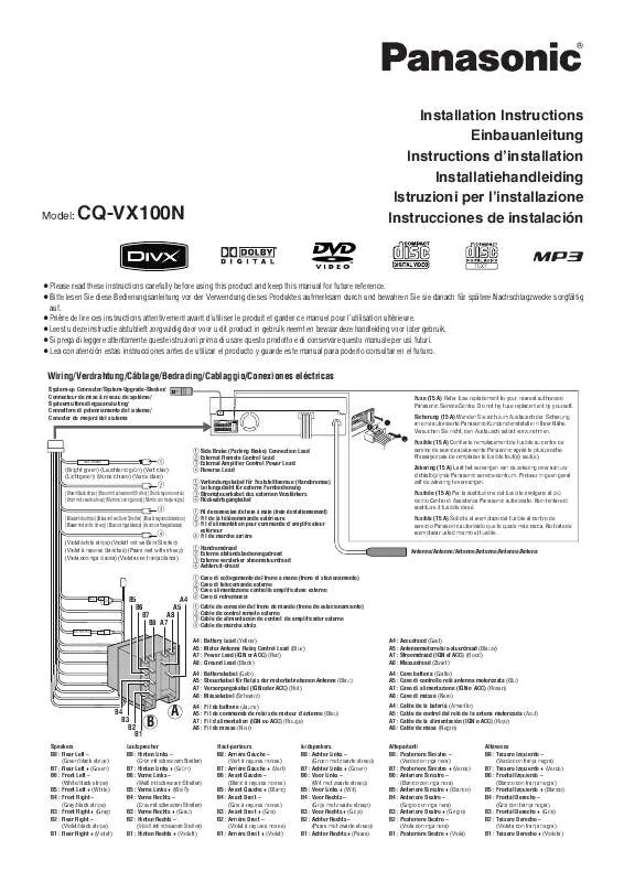 Mode d'emploi PANASONIC CQ-VX100N