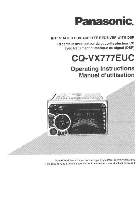 Mode d'emploi PANASONIC CQ-VX777EUC