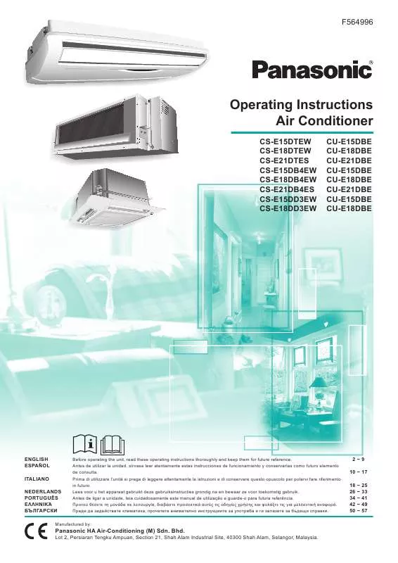 Mode d'emploi PANASONIC CSE18DB4EW