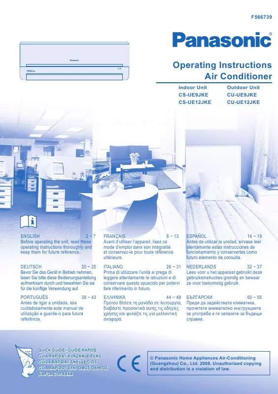 Mode d'emploi PANASONIC CSUE12JKE