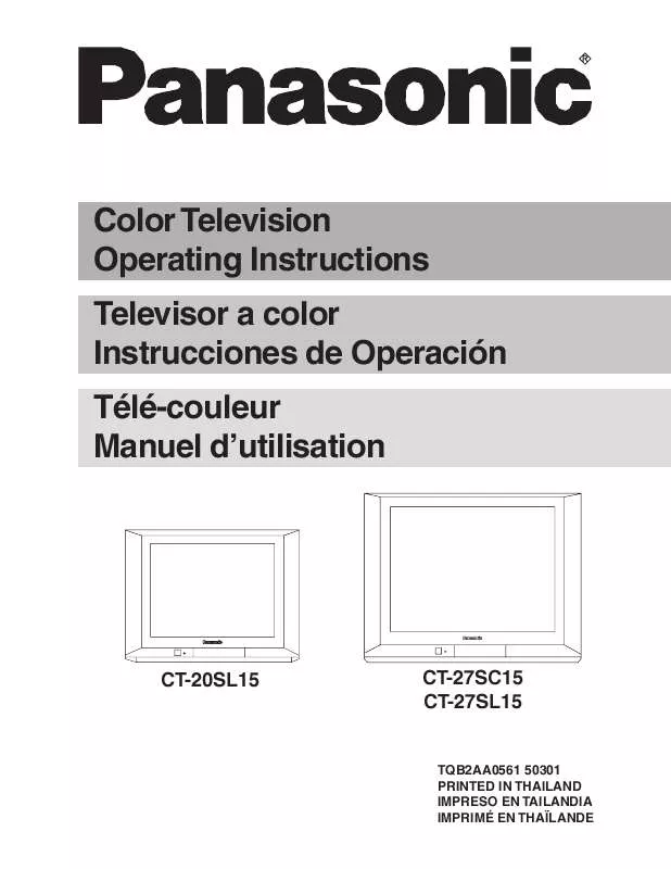 Mode d'emploi PANASONIC CT-20SL15