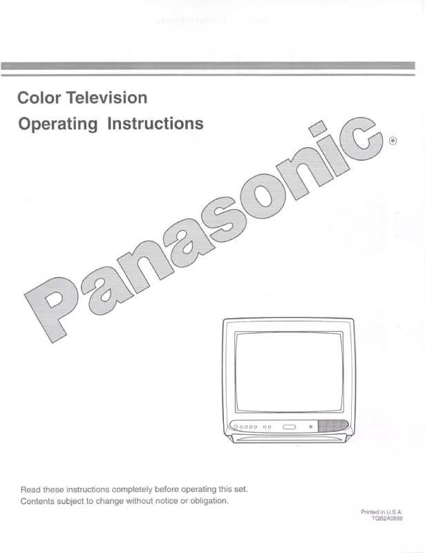 Mode d'emploi PANASONIC CT-13R12T