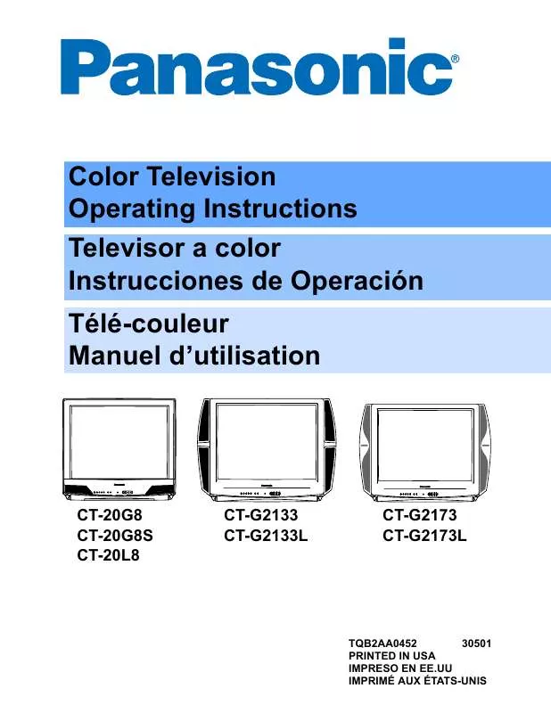 Mode d'emploi PANASONIC CT-20G8